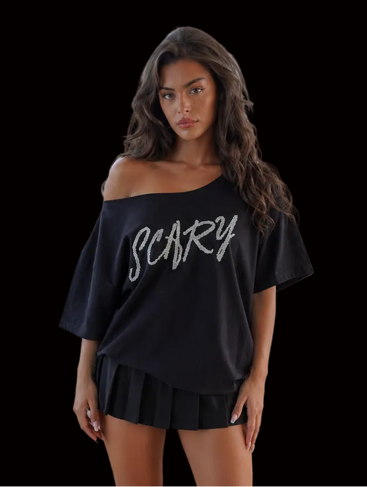 BLACK STRASS OFF SHOULDER
