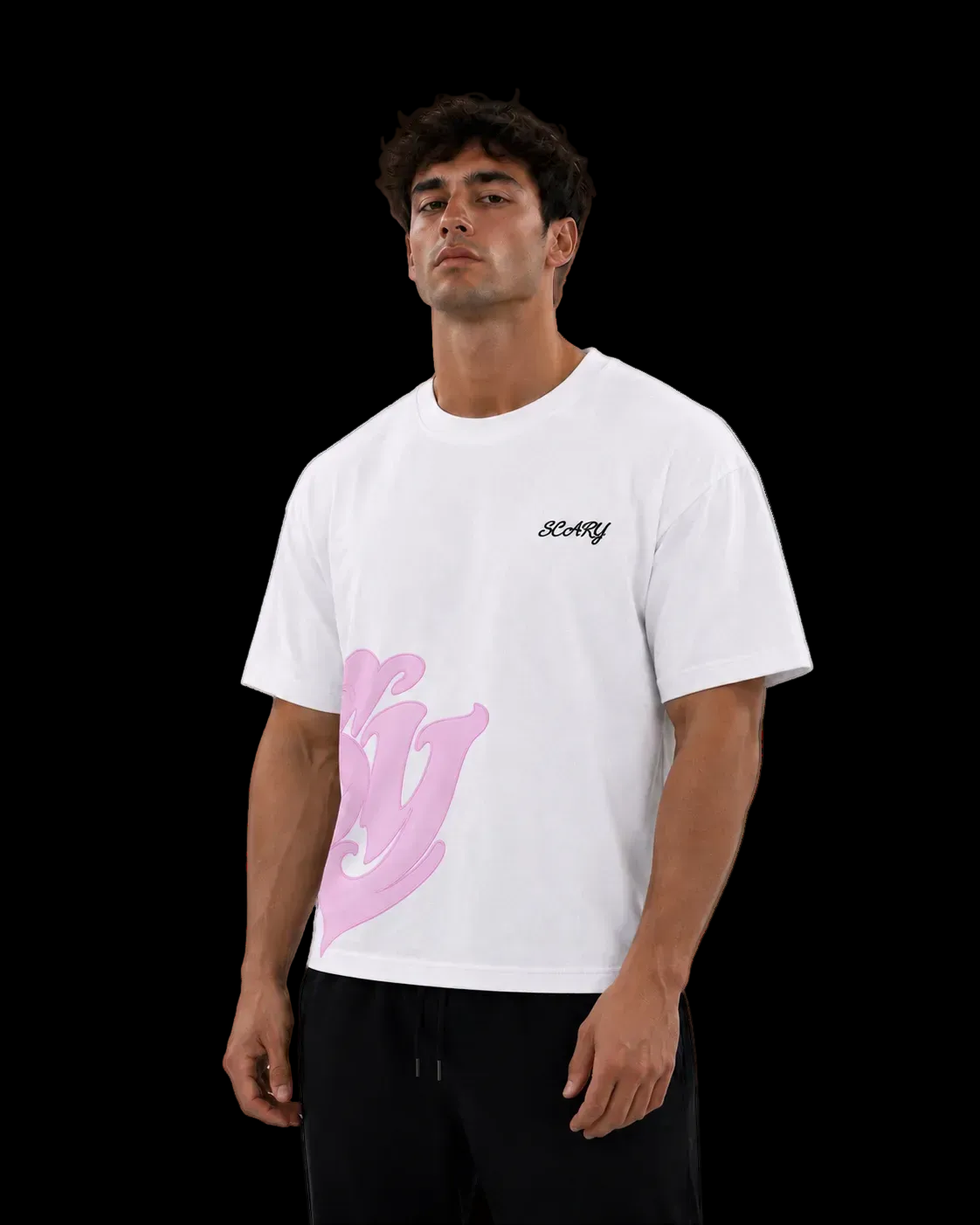 SIGNATURE WHITE TEE (PINK)