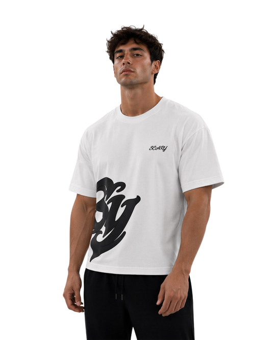 SIGNATURE WHITE TEE (BLACK)